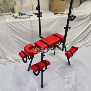 dungeon sex toys Hog Tie Restraint Rack with Sex Machine BDSM Bondage Dungeon Furniture