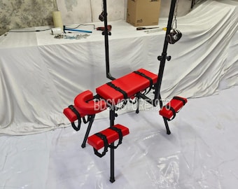 MATURE / Portable Bench Red Color Spanking dungeon Playroom Furniture Bdsm Bench