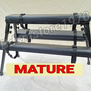MATURE / Portable Bench with Adjustable Height Black Color