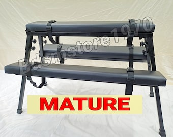 MATURE / Portable Bench with Adjustable Height Black Color