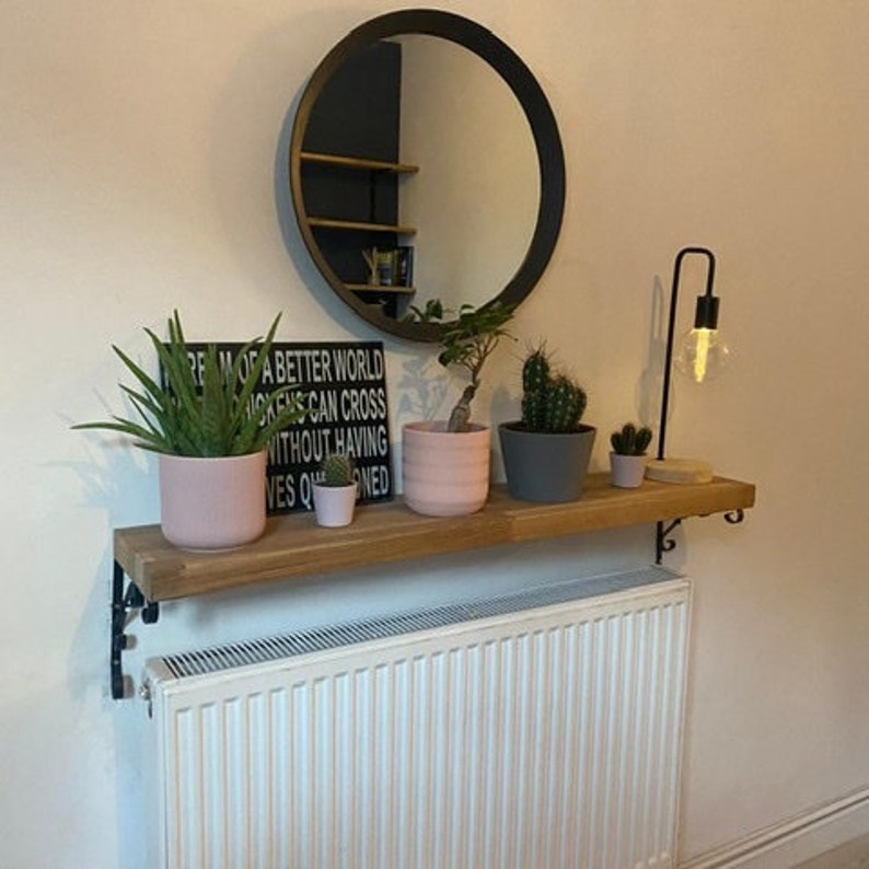 Chunky Solid Oak Radiator Shelf Etsy UK