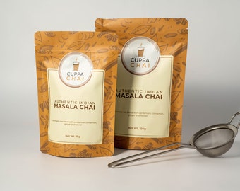 Masala Chai Mix and Tea Strainer bundle