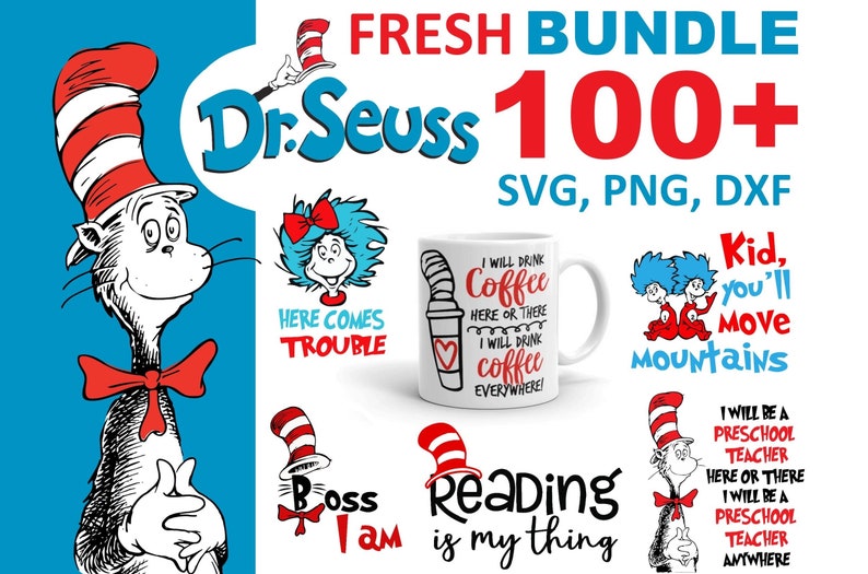 Download 100 Dr. Suess Bundle SVG PNG DXF Teacher Cute File Svg for ...