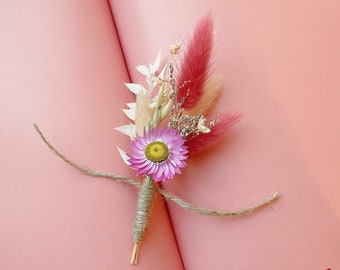 Cora wedding boutonniere, rustic boutonniere, groomsmen, wedding dried flower, wedding accessories, groom flower pin, dried flower bouquet