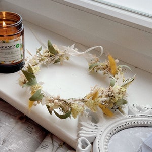 Heather Flower Crown, natuurlijke bloemkroon, gedroogde bloemenkroon, handgemaakte haarband, handgemaakte accessoires, handgemaakte krans, bloemenkrans