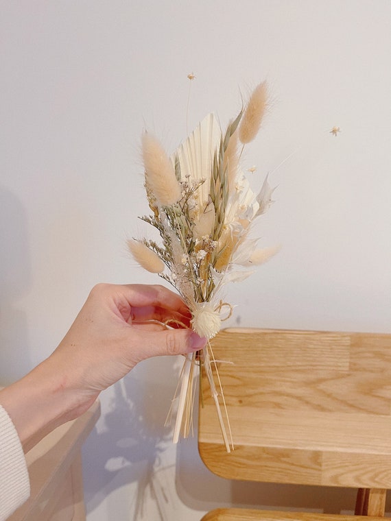 Natural White Dried Flower Bouquet, Home Decor, Dried Flowers