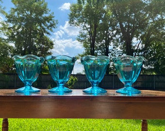 Blue Sunday Glasses, Blue Sunday Dishes, Blue Sunday Bowls by Anchor Hocking