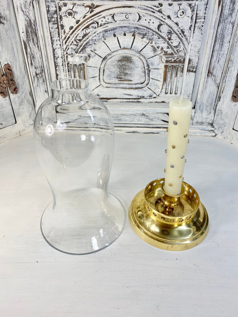 Brass Candlestick Hurricane Brass Candle Hurricane Brass Etsy
