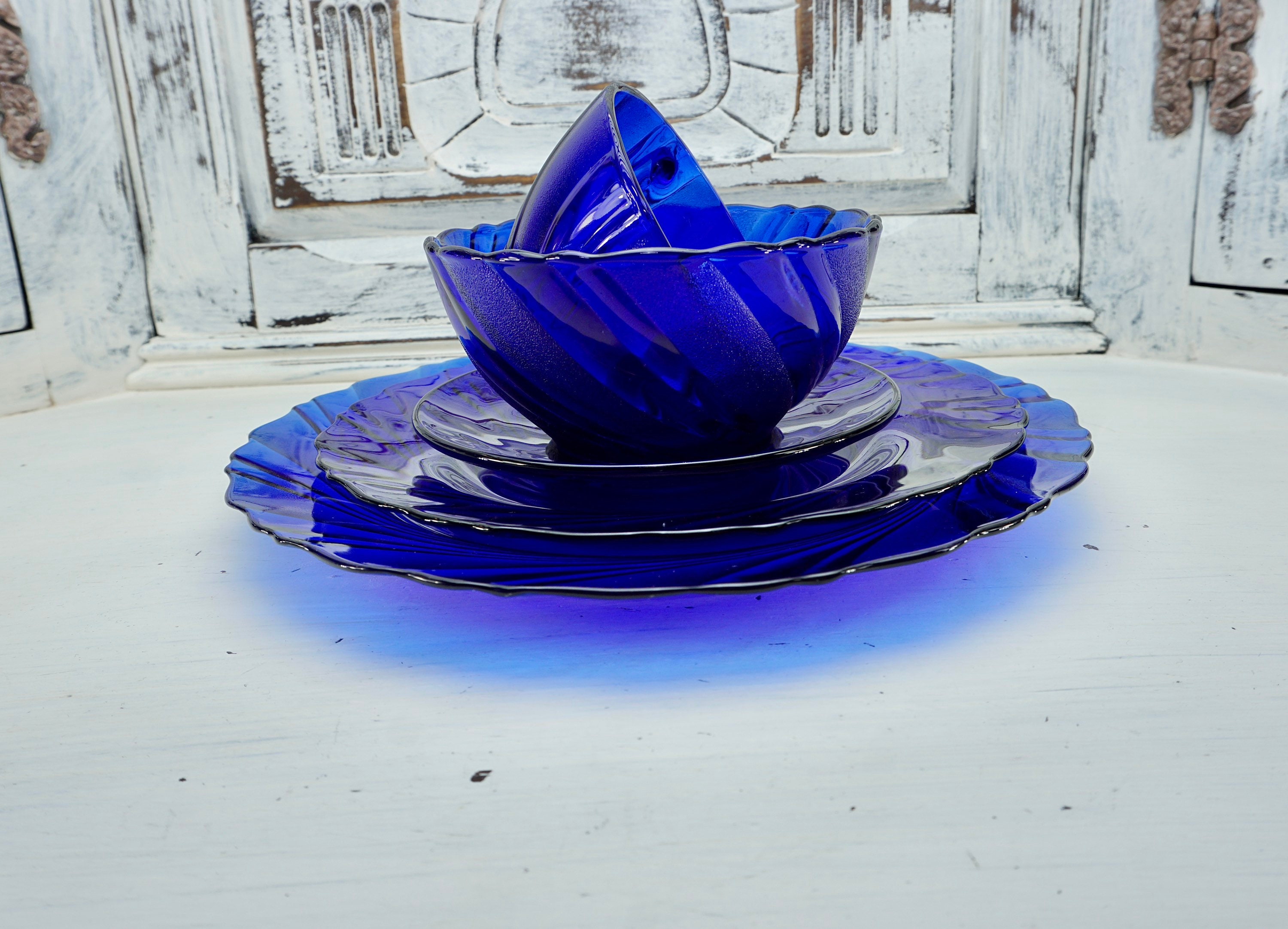 Saladier Duralex Beau Rivage Bleu 22.5cm - Verre Trempé, Résistant, Fabriqué En France, Lave-vaisselle Et Micro-ondes