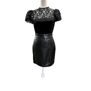 Vintage Leather Pencil Skirt by Siena, Leather Skirt, Classic Pencil Skirt