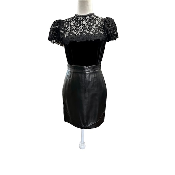 Vintage Leather Pencil Skirt by Siena, Leather Sk… - image 1
