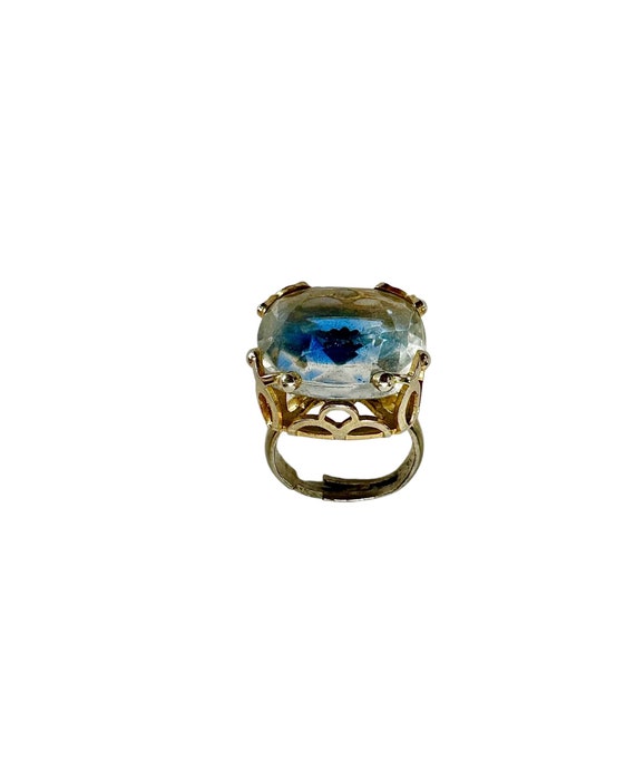 EMMONS Blue Starburst Ring, Blue Stone Cocktail Ring Gem