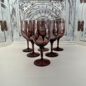 Set of 6 Petite Purple Glass Wine Glasses