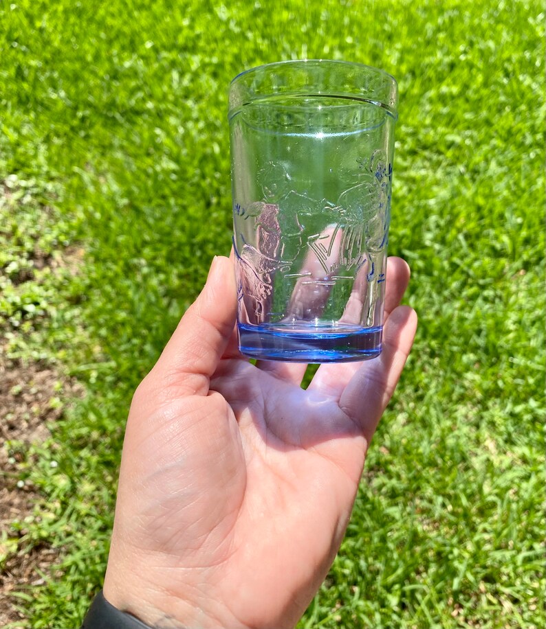 Tiara Glass Jack and Jill Pitcher Set in Blue Childs Sized Etsy
