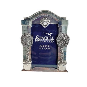 Vintage Pewter Picture Frame 3.5x5 by seagull , Pewter Picture Frame with Lions Head, Ornate Pewter Frame