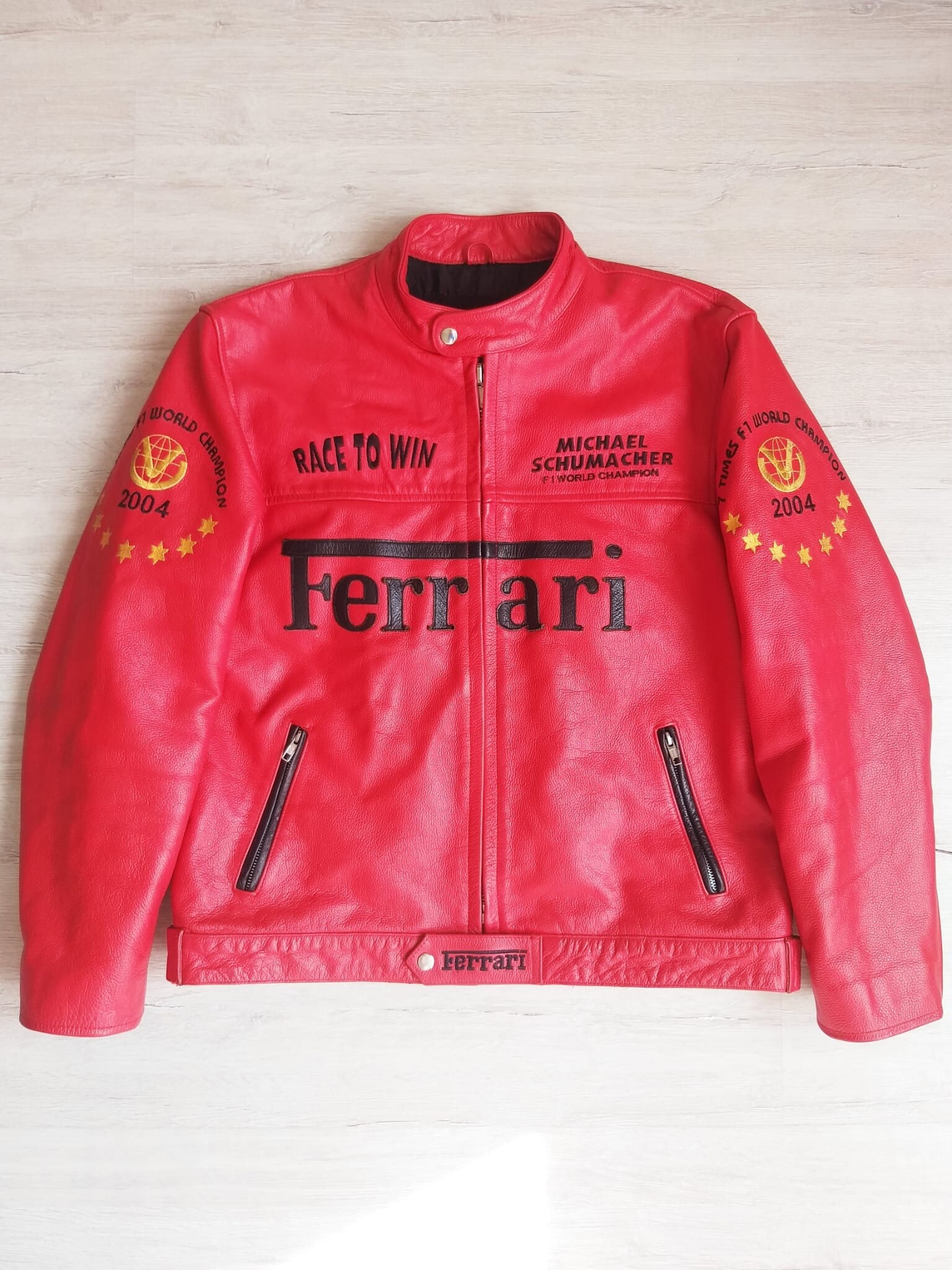 Vintage Ferrari Racing Leather Jacket Michael Schumacher