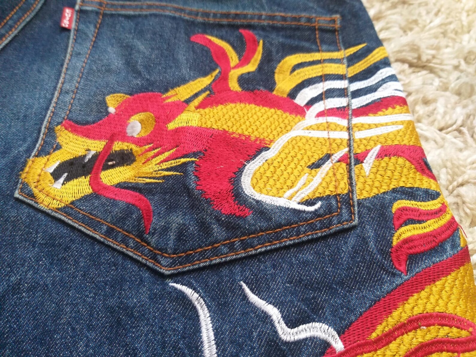 Evisu Dragon Denim Jeans Original 32 Etsy