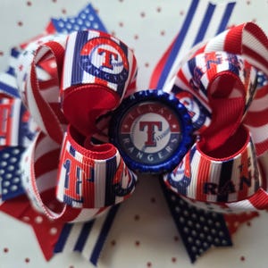 Rangers Baseball Hair Bow
