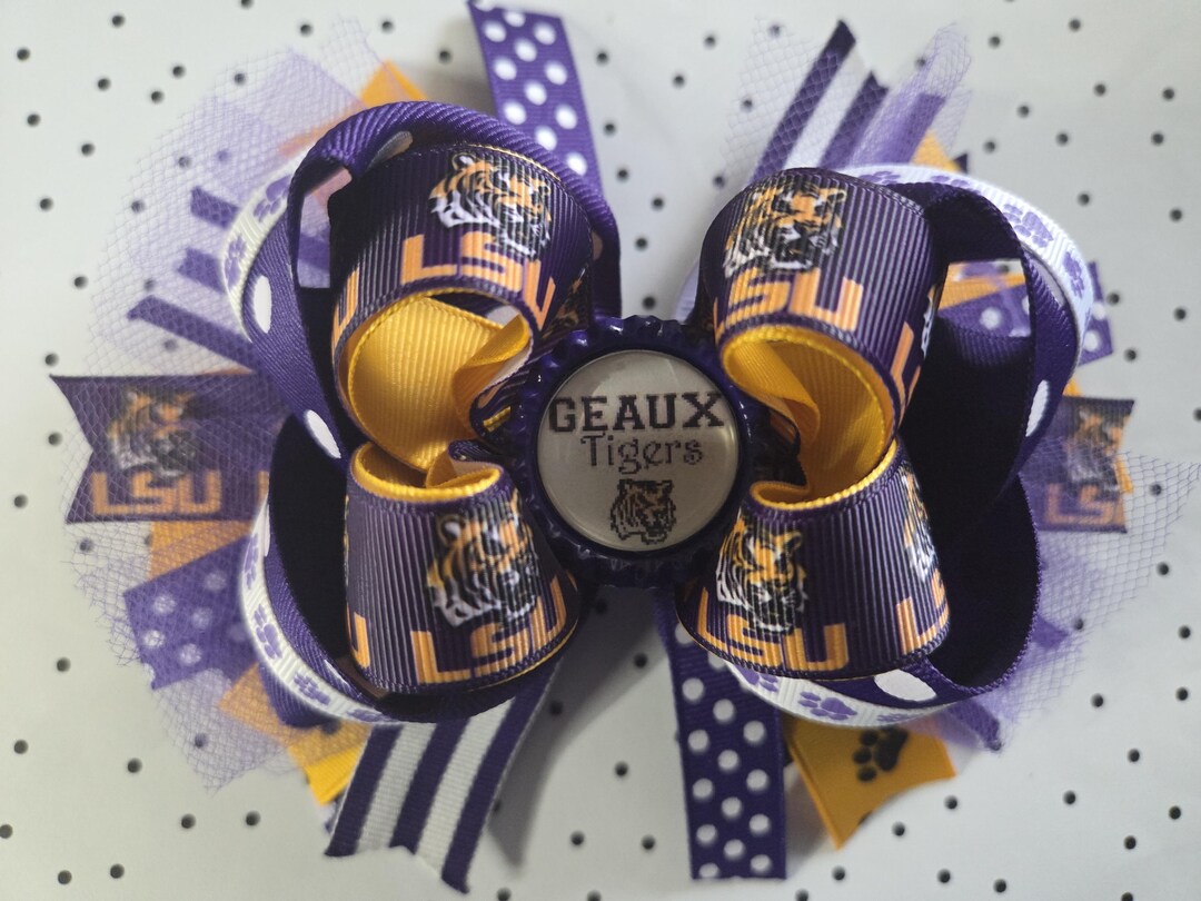 Lsu Ribbon LSU Tigers Hair Bow: Purple & Gold Ribbon Bow - Etsy