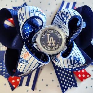 Dodgers Baseball Hair Bow