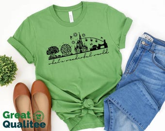 Disneyworld Family Shirt, What a Wonderful World Disney Shirt, Disney World Shirt, Epcot Shirts, Disneyworld Castle