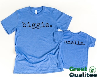 biggie smalls Shirts, big bro little bro, Funny Adult and Kids Sibling Matching Outfit Shirts, Sibling Tees, Brother Sister Tees