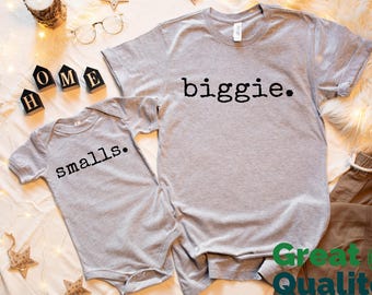 Siblings Shirts, matching toddler baby set, biggie smalls matching sibling t-shirts, big brother little brother Shirts matching outfit