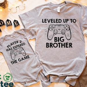 Big Brother Little Brother Shirts, Brothers Matching Shirts, Leveled Up to Big Brother, Family Gamer Shirts, Player 2 Has Entered the Game
