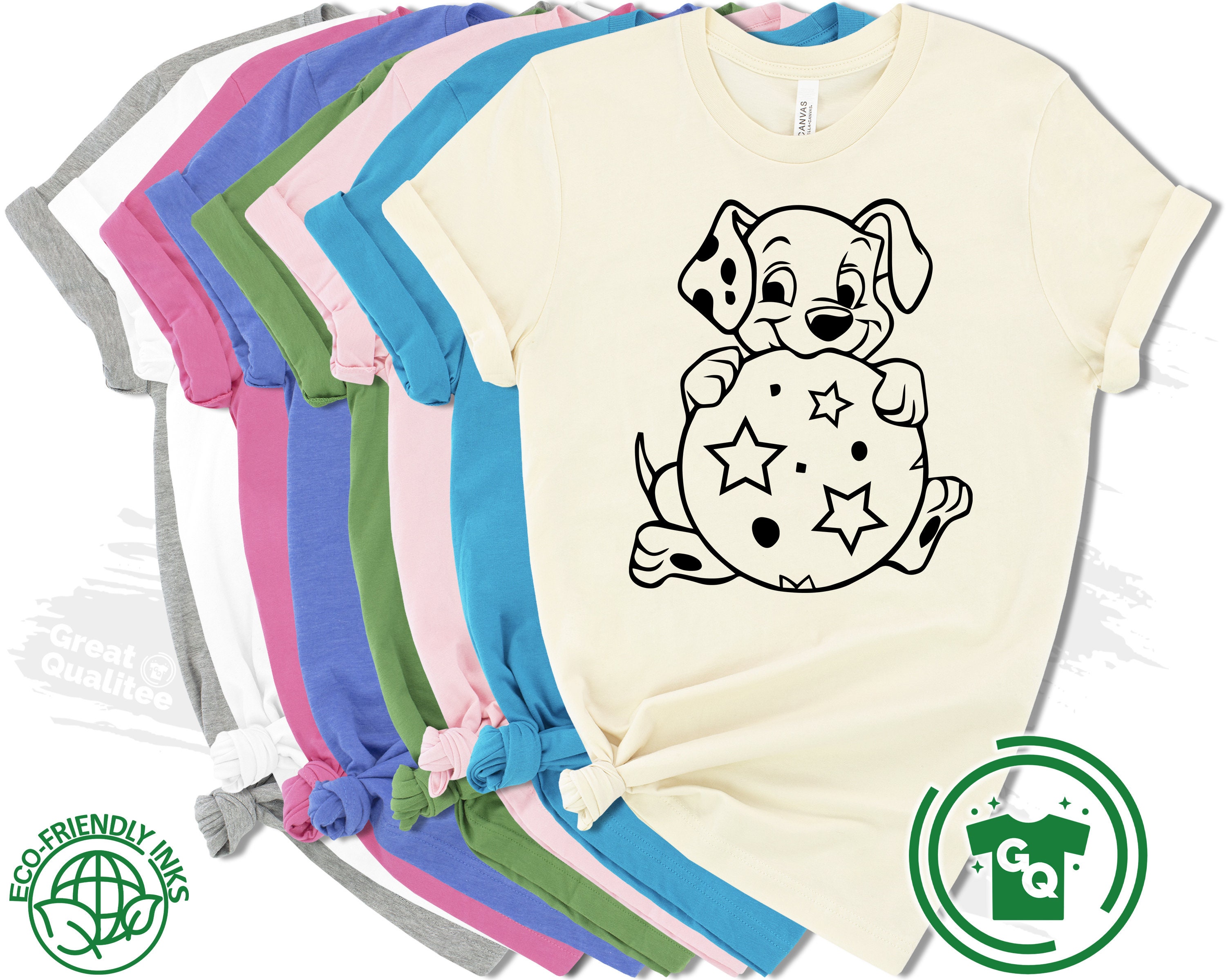 Disney 101 Dalmatians Stay PAWSOME - Short Sleeve T-Shirt for Kids -  Customized-White
