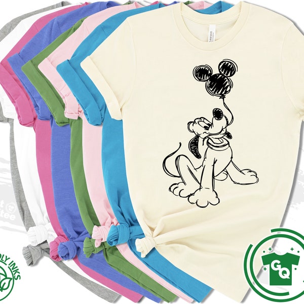 Pluto with Balloon Shirt, Disney Shirts, Magic Kingdom Shirt, Pluto Shirt, Disney Kids Shirts, Disney Women Men Shirts