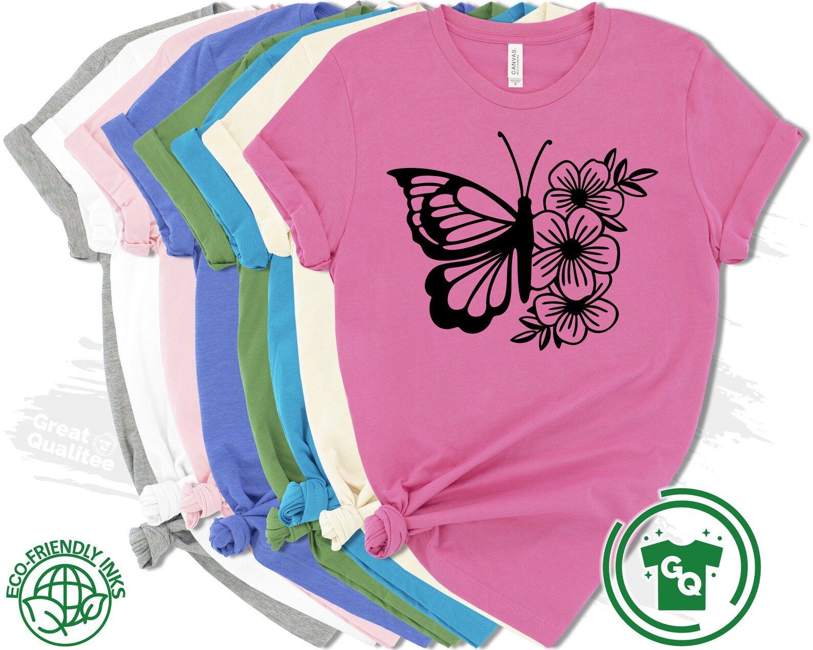Cute Butterfly Shirt Butterfly Flower Graphic Tees Women Etsy
