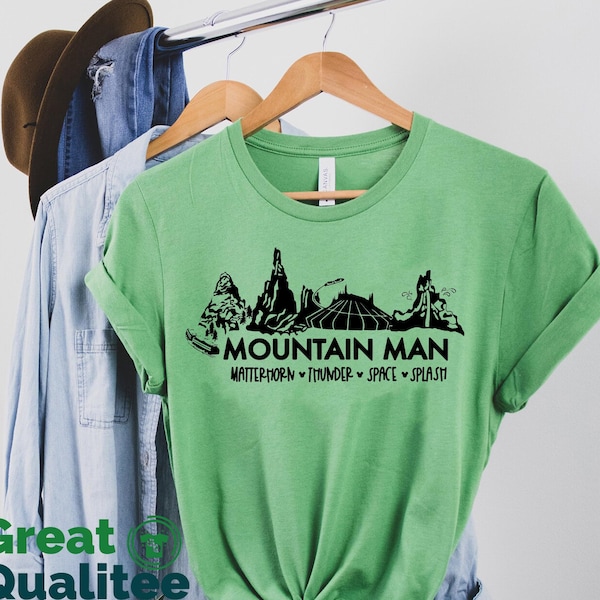 Disney Mountain Man Shirt, Disneyworld shirt For Men, Splash Mountain, Space Mountain, Thunder Mountain, Mt. Everest Shirts
