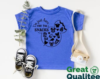 I&#39;m Just Here For The Snacks Shirt, Disney Snack Goals, Disney World Vacation Trip Shirts, Disneyland Matching Family Shirt Men Women Kids