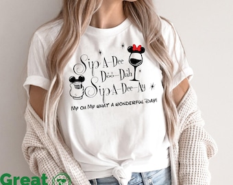 Camiseta Disney para mujer, camiseta de Minnie, camiseta Disney para mamá, camiseta "Bebiendo alrededor del mundo" de Epcot, camiseta Disney para beber, camisetas Disney para mujer