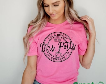 Disney Women Shirt, Mrs. Potts Beauty and The Beast Disney Shirt, Mrs. Potts Womens Disney Family Trip Shirts, Belle Tee, Chip, Lumiere Tee