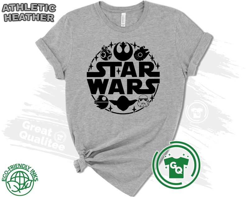 Star Wars Shirt, Disney Star Wars Family Shirts, Star Wars Matching Shirts for Men Women and Kids Athletic Heather