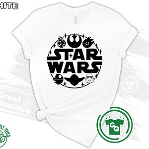 Star Wars Shirt, Disney Star Wars Family Shirts, Star Wars Matching Shirts for Men Women and Kids White