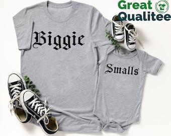 Camiseta de Biggie Smalls, Camisetas para padre e hijo, Camisetas para padre e hija, Regalo del Día del Padre, Camisetas a juego para hermano mayor y hermano menor, Camisetas para hermanos