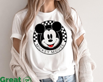 Retro Mickey Shirt, Mickey Checkered Shirt, Disney Family Shirts, Disneyland Shirt, Disneyworld Shirts