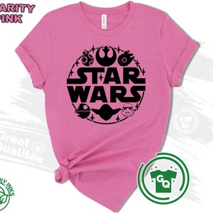 Star Wars Shirt, Disney Star Wars Family Shirts, Star Wars Matching Shirts for Men Women and Kids Charity Pink