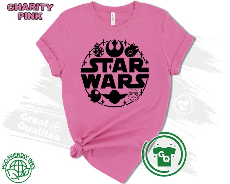 Star Wars Shirt, Disney Star Wars Family Shirts, Star Wars Matching Shirts for Men Women and Kids Charity Pink