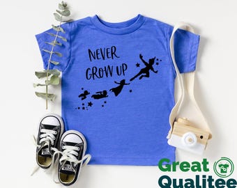 Peter Pan Shirt, Disney Peter Pan Shirts, Never Grow Up Disney Peter Pan Tinkerbell Shirt, Disneyland Family Shirts, Disney World Vacation