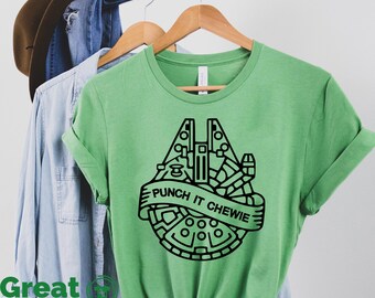 Punch It Chewie Star Wars Disney Shirt, Disneyworld Family Shirt, Millennium Falcon Shirt, Disneyland Family Tees