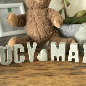 Names made of concrete, concrete letters, letters, 5.5 cm high