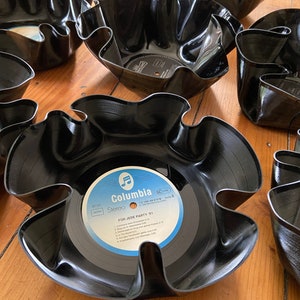 Bowl, bowl made of vinyl long-playing record, LP
