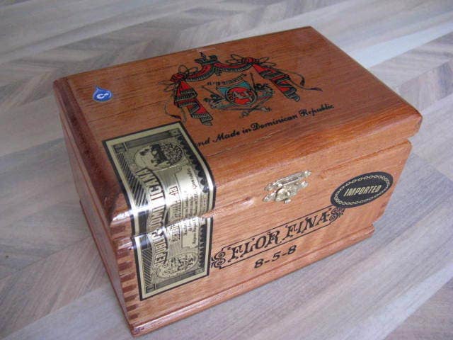 Empty Arturo Fuente 8-5-8 cigar box