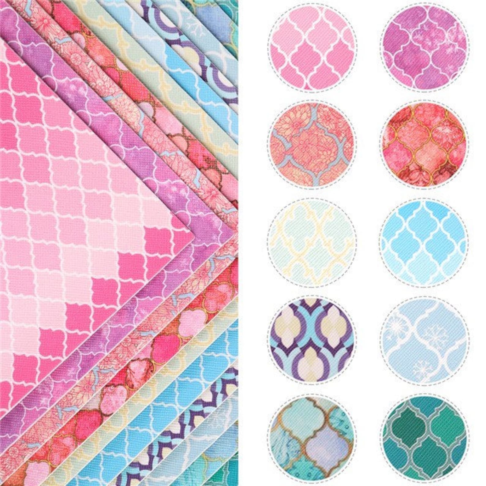 Patterned Faux Leather Sheets 10 Pack Etsy