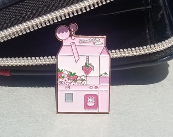Drown Me in Strawberry Milk Enamel pin