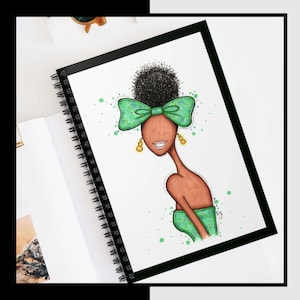 Black Girl Magic Journal - Spiral Notebook with Unique Black Woman Cover Art, Gift for Her