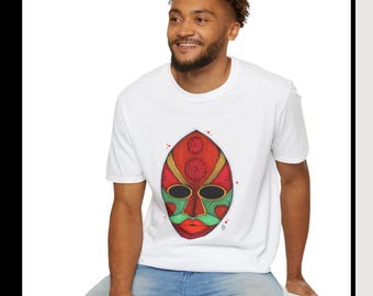 African Mask Graphic T-shirt, Unique African Art Clothing, Gift for Him or Her